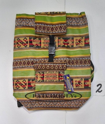 Imagen 3 de 10 de Mochila Aguayo Bolso Artesanal Étnica Regulable Artesanal