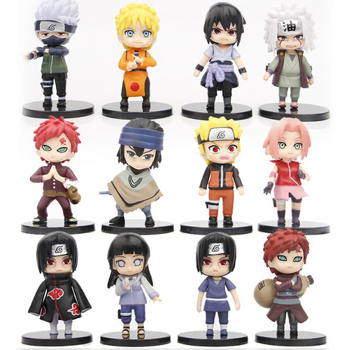 Figura De Acción De Naruto Kit 12 Bonecos Sasuke Itachi Jira