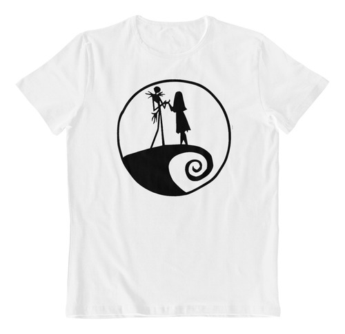 Polera Blanca Algodon Dtf Tim Burton El Extraño Mundo Jack