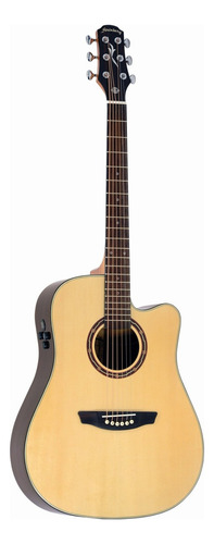 Guitarra eléctrica Strinberg Dublin De50sc N de acero con accesorios de color natural, guía para la mano derecha