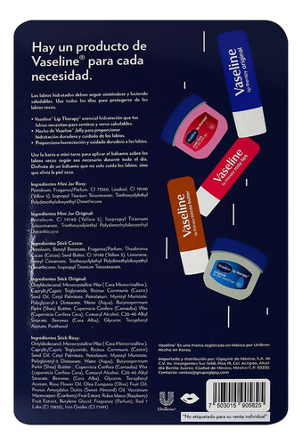 Humectantes Labiales Con Vaselina 3 Sticks Lip Y 2 Mini Jar