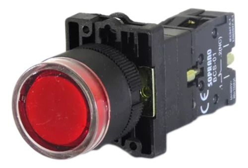 Botão Pulsador Iluminado 220v Vermelho Soprano