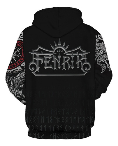 Rr Conjunto Sudadera Con Capucha Y Estampado Viking