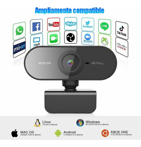 Camara Web Full Hd 1080p Usb Con Microfono Mini Webcam