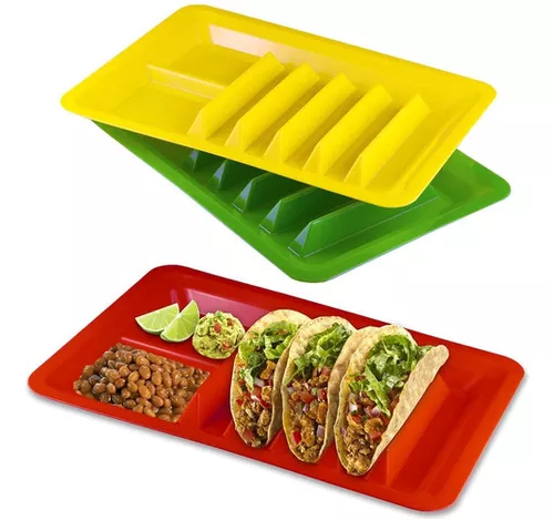 LUVCOSY 20 platos desechables para tacos de 10 pulgadas, platos  biodegradables para tacos de almidón de maíz, capacidad para 3 conchas de  tortilla