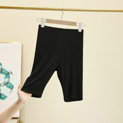 Leggins De Cintura Alta De Color Liso A La Moda Casual L Par