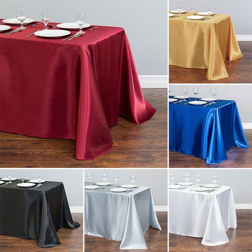 Mantel Rectangular De Satén Para Bodas Y Navidad