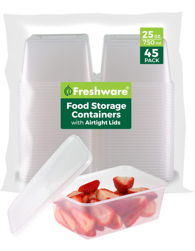 Recipientes De Plástico Freshware Para Charcutería, 25 Onzas