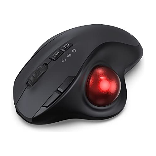 2.4g+doble Bluetooth Wireless Trackball Mouse, Ratón E...