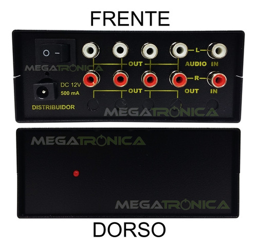 Splitter Distribuidor Audio Rca Stereo 1x4 Salidas C/fuente