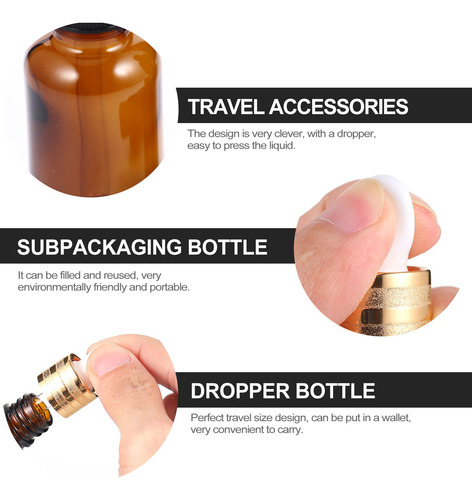 10 Frascos Cuentagotas, Botellas De Vidrio Para Esencias, Ac