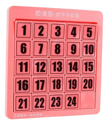 . Rompecabezas De Diapositivas De Números Rosa 24 Cubos