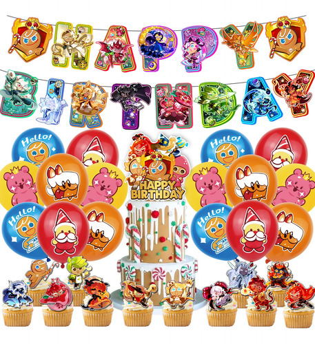 Globos De Cumpleaños Decoración Cookie Run Fiesta Temática