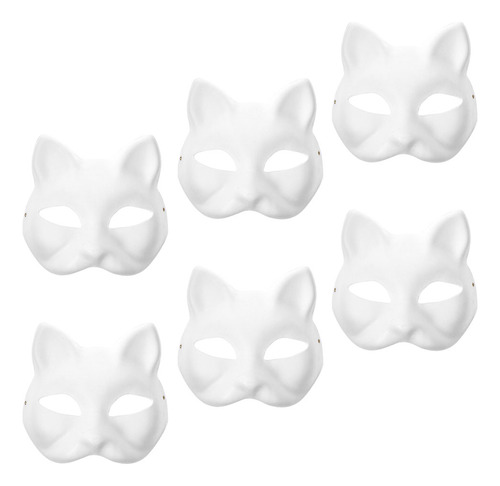Máscara De Halloween, Máscara Blanca Decorativa, 6 Unidades