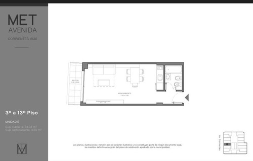 Venta Departamento Monoambiente Balvanera Balcón