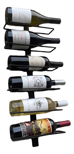 Cava Bodega Exhibidor De Vinos 6 Botellas Hierro Negro