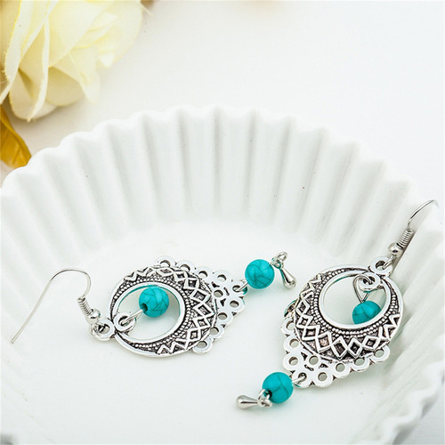 Zy 1par Pendientes En Forma Gota De Agua De Moda Bohemia