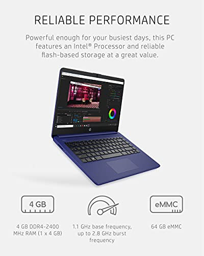HP 14 Laptop, SSD 64GB, 4GB RAM, 4GB Video. - Excelente (Reacondicionado)