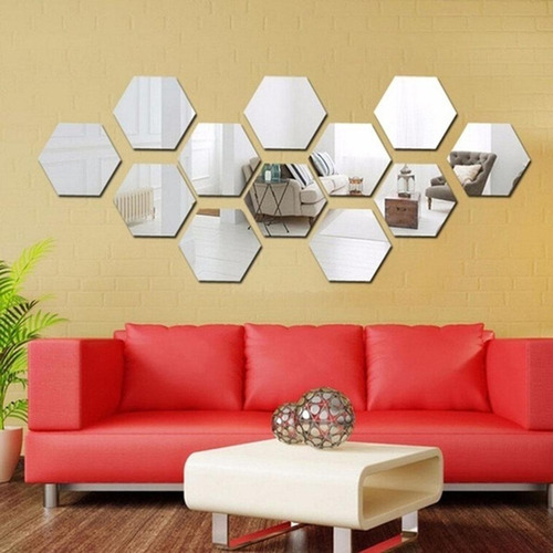 Octágono Imagen Decoración De La Habitación Plata 70x40mm