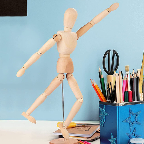 2 Dibujo Maniqui Figura Articulado Anatómico Muneco Madera
