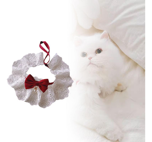 Gato Encaje Bowknot Collar Gato Tocina Vestida Suministros
