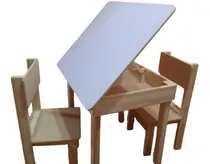 Comprar Mesa Pizarra Blanca Marcador Con Tapa Y 2 Sillas Infantiles