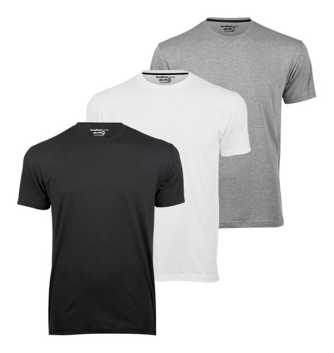 Kit 3 Camisetas Slim Fit Camisas Masculina 100% Algodão