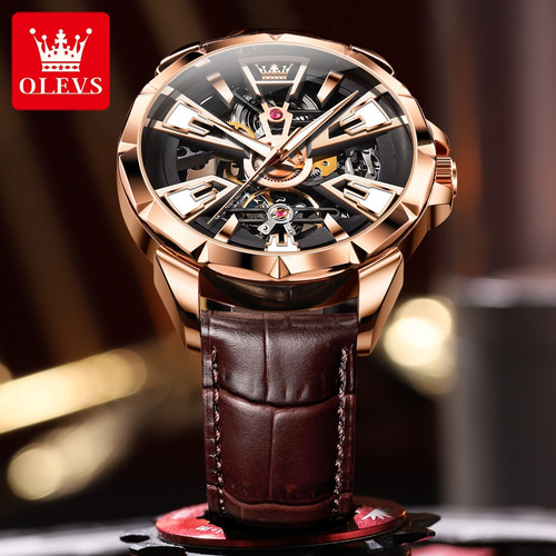 Reloj Mecánico De Negocios Luminoso Olevs 7051