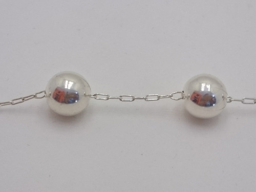 Pulseira Bola Bolinha 11mm 19 Cm Prata 925 Legítima