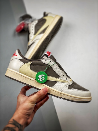Jordan's 1 Low Travis Reverse Mocha + Olive - Jonathan