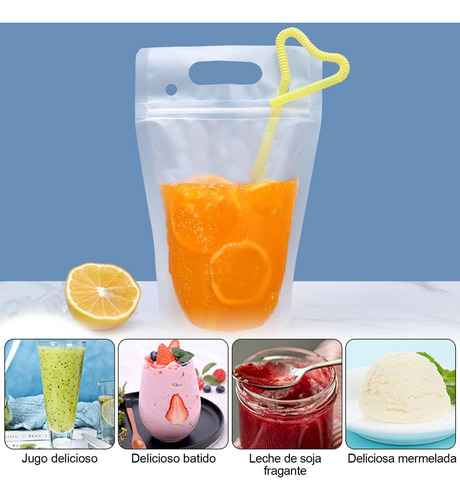 Para 100 Sacos Para Bebidas Com Canudo, Sacos Para Bebidas,
