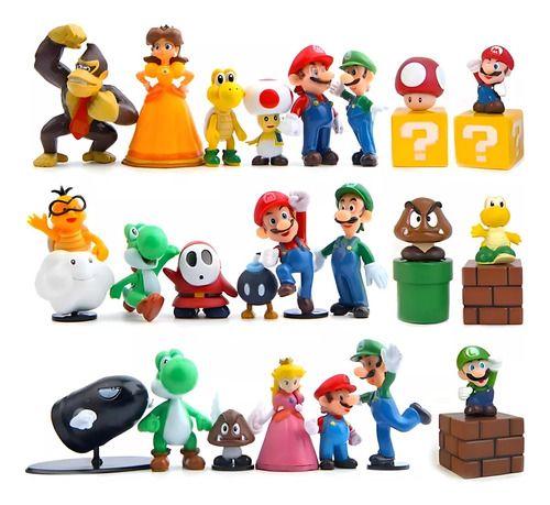 Super Mario Bross, Luigi, Mario, Juguetes Niños 23piezas