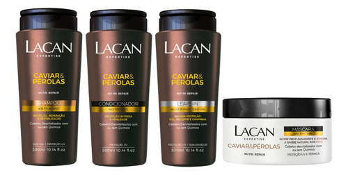 Kit Lacan Caviar E Perolas Shampoo Cond Leave-in Mascara
