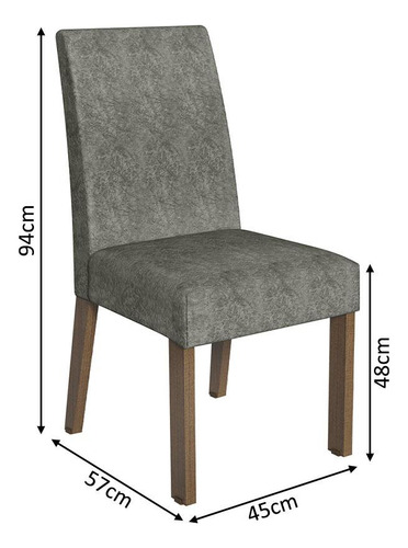 Kit De 2 Sillas De Comedor 4255 Madesa Marrón/Plata