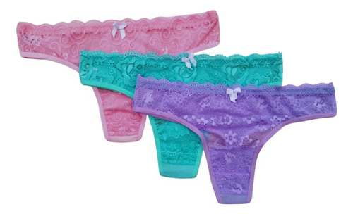 Tanga Encaje Panty Paquete 3 Unidades