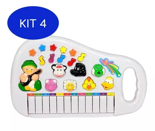 Teclado Piano Infantil Som Animais Da Fazenda Brinquedo em