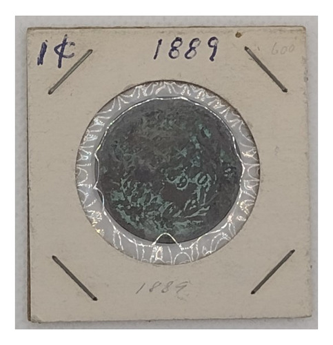 Moneda De 1 Centavo 1889 México, Pátina Verde
