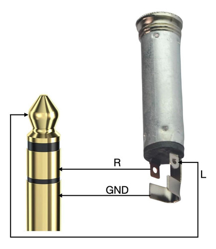 Cess 635 Mm De Pulgada Trs Trs Jack De Conector Femenino De