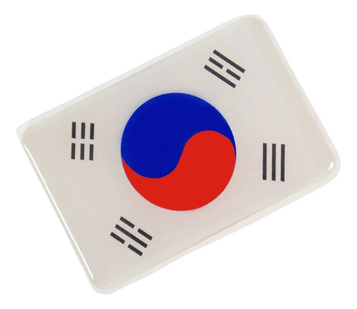 Adesivo Bandeira Coreia Do Sul Resinado 4x6cm Bd17