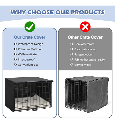 Funda Para Jaula De Perro - Funda Impermeable De Doble Pu...