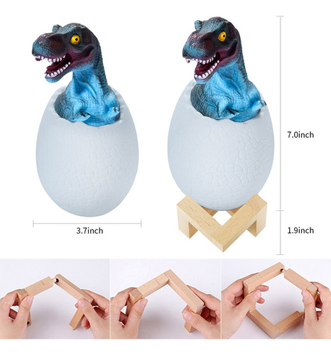 Lámpara De Escritorio 3d Con Forma De Huevo De Tiranosaurio