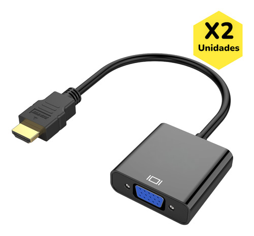 Cable Convertidor Adaptador Hdmi A Vga Kit 2 Unidades 