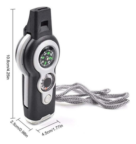 7 En 1 Emergencia Supervivencia Silbato Led Luces