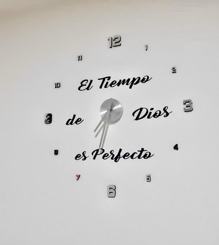 Reloj De Pared 3d Grande Tamaño 110 X 110cm Con Mensaje