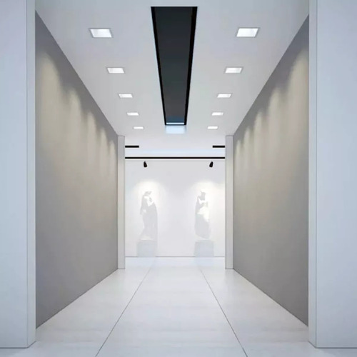 Imagen 4 de 10 de Panel Led 6w Embutir Plafon Cuadrado Blanco Spot Frio Calido