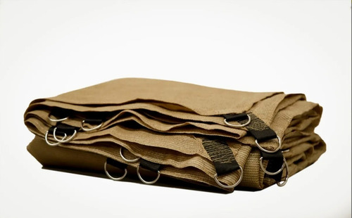 Malla Sombra 5x4 Beige 90% Con Argollas Y Jaladeras