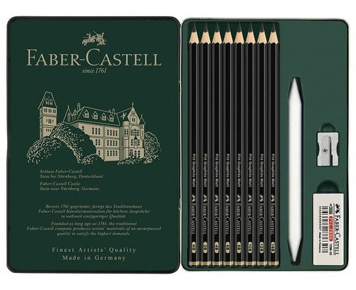 Set 11 Lápices Grafito Graphite Matt - Faber Castell Pitt