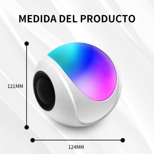 Bocinas Bluetooth Altavoz Luces De Colores Decorar Color Negro