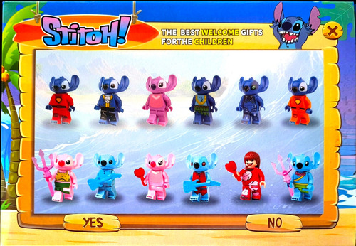 Mini Figuras Lilo & Stitch Muñecos Pack X 12 Disney Bloques