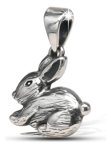 Colgante Conejo En Plata Fina Con Cadena